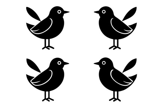 snuggles bird silhouette vector illustration