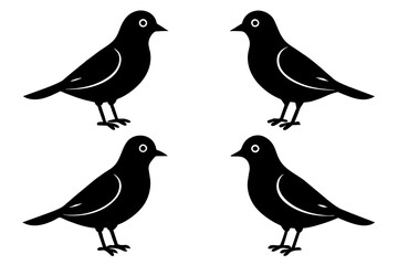 pebbles bird silhouette vector illustration 