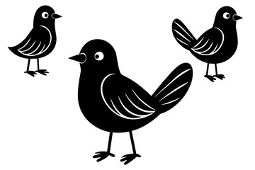 nibbles bird silhouette vector illustration