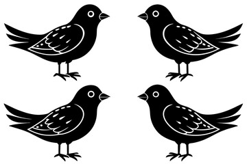 nibbles bird silhouette vector illustration