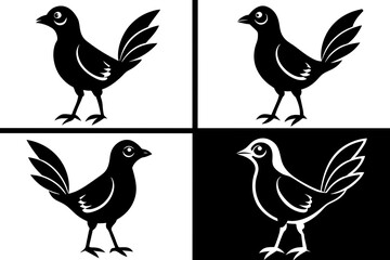 mimi bird silhouette vector illustration