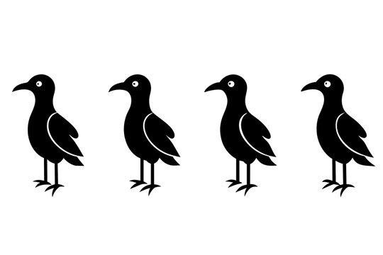 misty bird silhouette vector illustration 