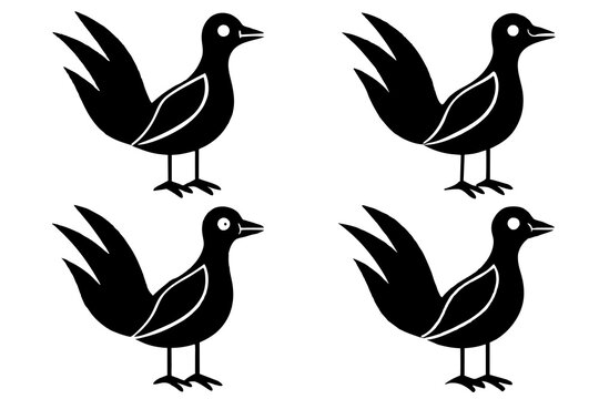 mimi bird silhouette vector illustration