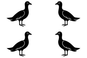 flossie bird silhouette vector illustration