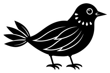 berry bird silhouette vector illustration