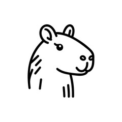 Capybara Linear vector Illustration on white background