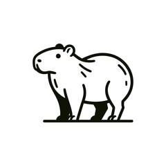 Capybara Linear vector Illustration on white background