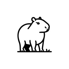 Capybara Linear vector Illustration on white background