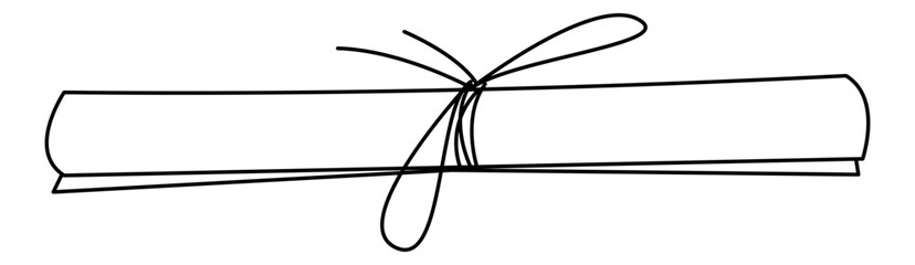 Line drawing of diploma roll