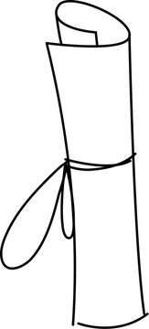 Diploma certificate line drawing