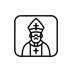 pope Vector illustration. Religion icon on white background