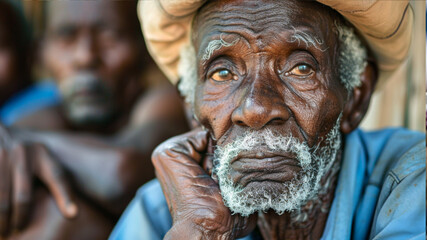 migration of old diverse men and women in the global south  - obrazy, fototapety, plakaty
