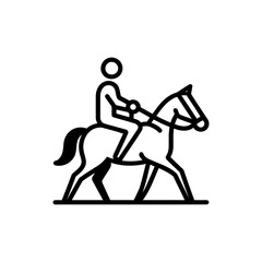 horse riding, equestrian sport training horseback ride. Vector Illustration on white background