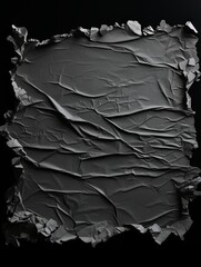 torn gray papper on a black background 