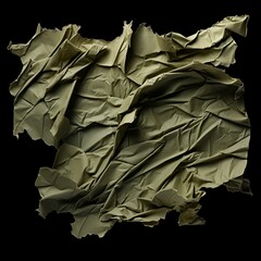 torn khaki papper on a black background 