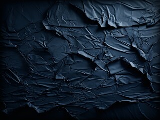 torn navy blue papper on a black background 