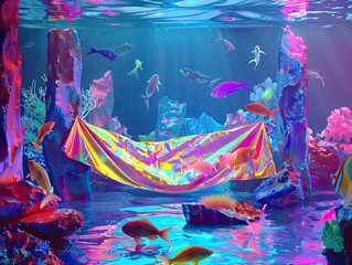 Hammock in Underwater Neon World