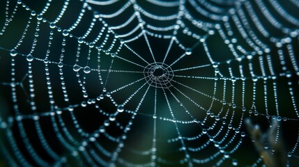 Image of spiderweb glistens.