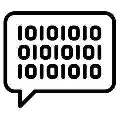 binary code on chat icon