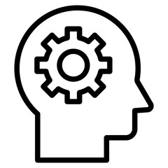 Human head gears tech logo, Cogwheel engineering technological inside brain, Artificial intelligence, 