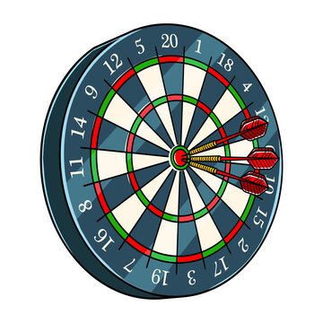 recommend clip art: Darts game pop art style PNG illustration with transparent background