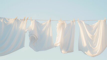 Image of white clothes hanging on a laundry line.
