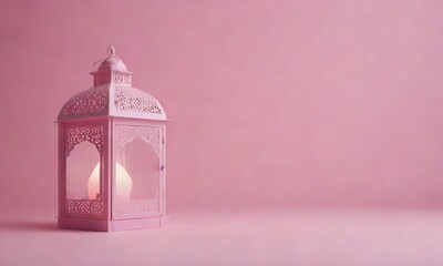 lantern eid mubarak ramadan background with on a pastel colors