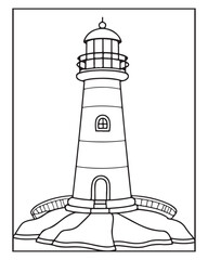 Light House Coloring Page, kids Coloring Page