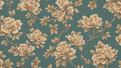 Abstract vintage wallpaper with floral