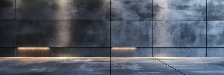 Modern concrete wall and floor tiles background.