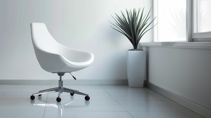 Modern office white chair.