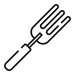 Garden fork black line icon