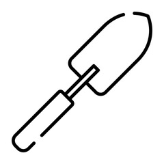 Garden trowel black line icon