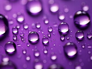 water droplets on all purple, matte background