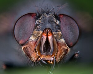 House fly (Musca domestica), compound eyes, Hesse, Germany, Europe