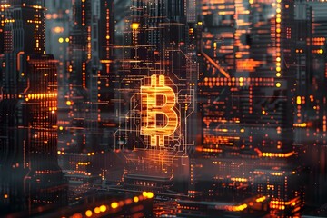 Bitcoin and the Impact of Blockchain Technology. Concept Cryptocurrency, Blockchain Technology, Bitcoin Trends, Digital Currency, Blockchain Innovation