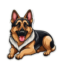 German Shepherd. Perfect for stickers, t-shirts or Design templates. Generative AI. V1