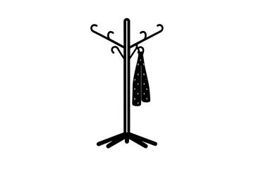 coat rack silhouette vector illustration