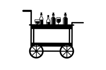 Fototapeta na wymiar bar cart silhouette vector illustration