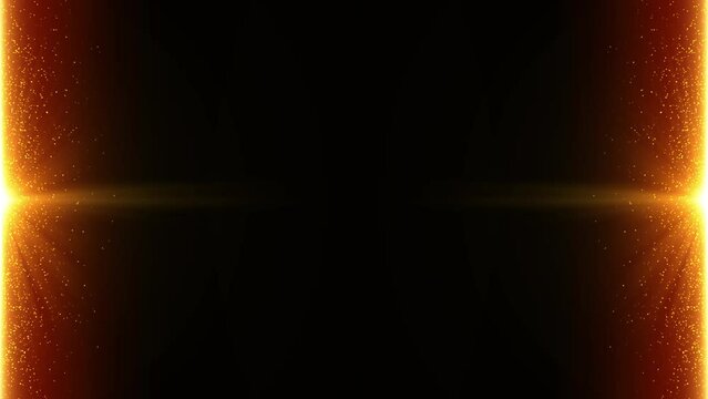 Light effects with golden particle flashing animation black background overlay