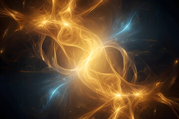 Create a fantastic abstract magical light effect with a golden background design.