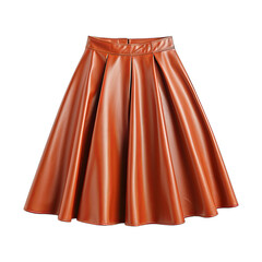 Faux Leather Skirt isolated on transparent png background. Generative ai