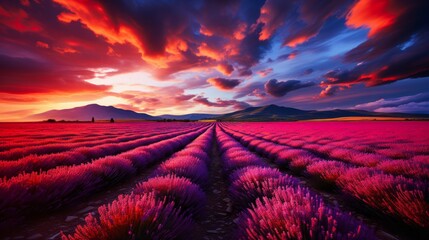Colorful lavender field. - obrazy, fototapety, plakaty