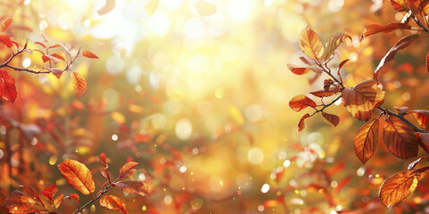 Autumn leaves background in warm color tones