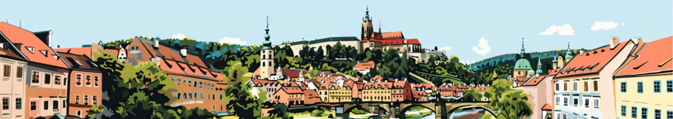 Obraz premium Český Krumlov Castle Experience: Renaissance Architecture, Castle Gardens, and River Cruises.