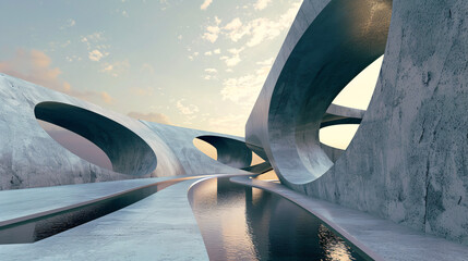 Modern architecture, abstract building concept