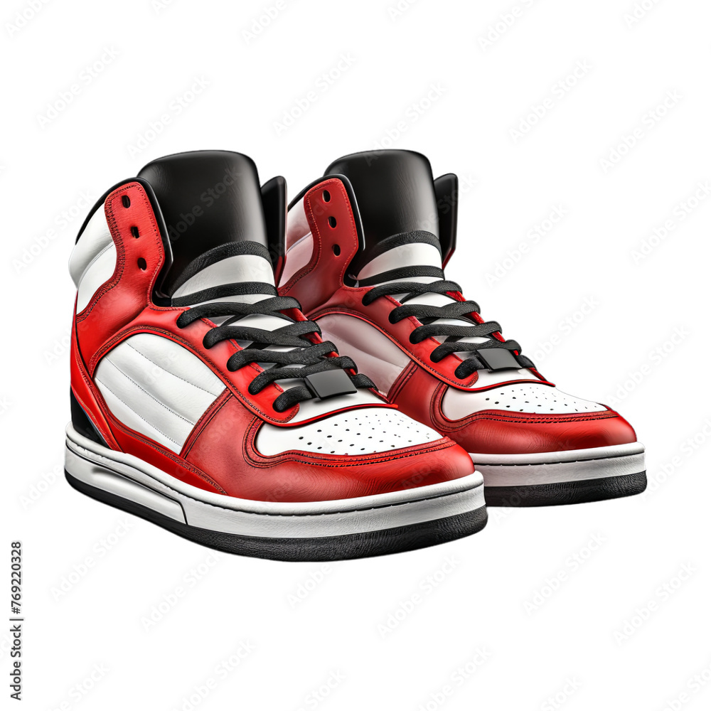 Wall mural sneakers isolated on transparent png background. generative ai