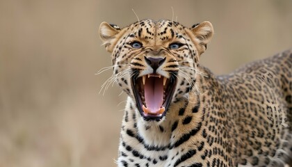 A Leopard With Its Mouth Slightly Open Panting Af