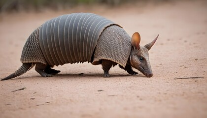 An Armadillo With Its Tail Dragging On The Ground