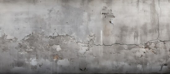A detailed shot of a weathered concrete wall with chipped paint, showcasing the effects of time and...
